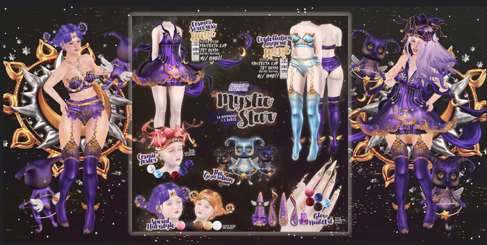 Second Life Marketplace - :Moon Amore: Contellation Lingerie / RARE ...