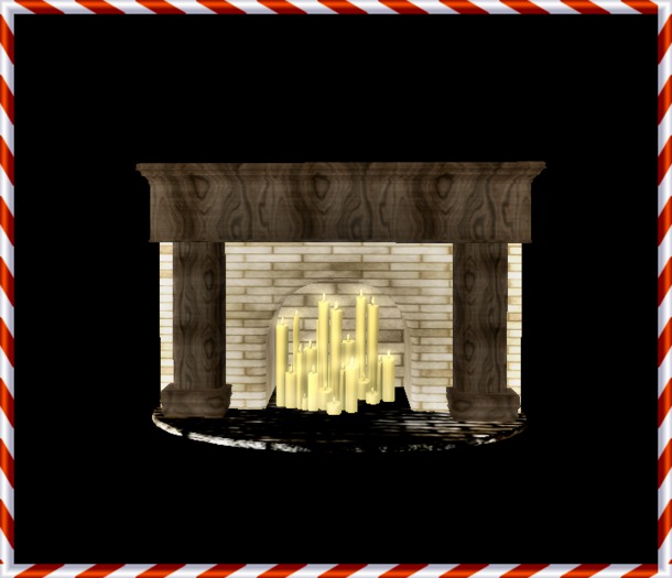 Angelic fireplace with candles