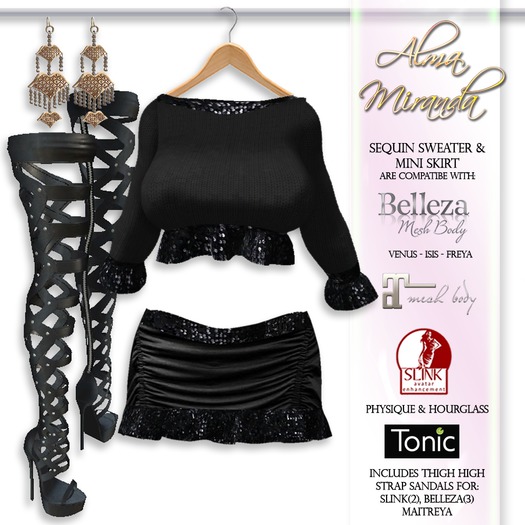.: AlmaMiranda :. Sequin Mini Skirt & Sweater