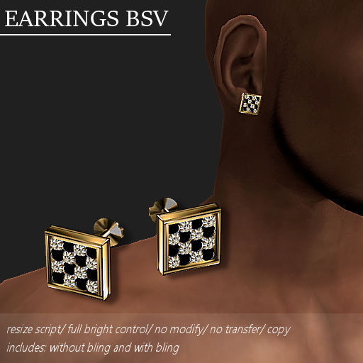EARRING BSV GOLD/BLACK   -RYCA-