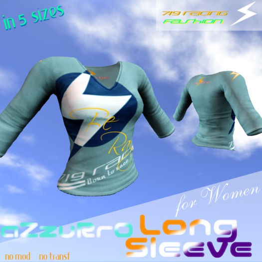 719 Racing Ladies Long Sleeve Azzurro (Wear to unpack)