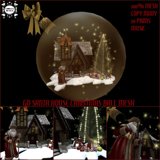 GD SANTA HOUSE CHRISTMAS BALL MESH