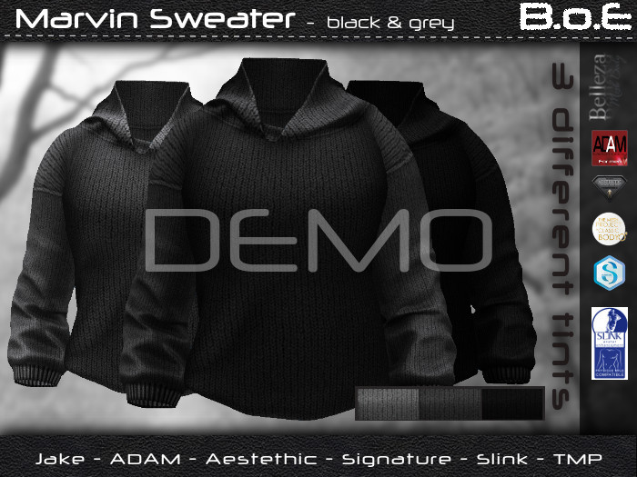 B.o.E - DEMO - Marvin Sweater - black&grey
