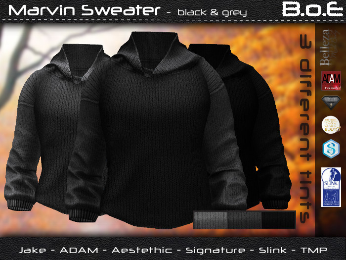 B.o.E - Marvin Sweater - black&grey
