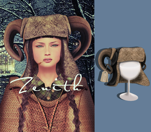 =Zenith=Leather trapper hat (Black)