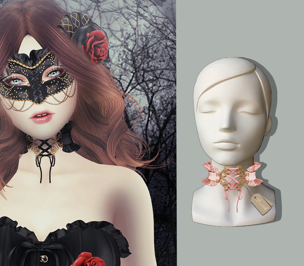 =Zenith=Gothic Choker Victorian Collar (Rose)