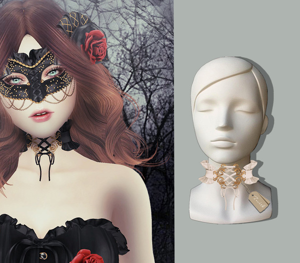 =Zenith=Gothic Choker Victorian Collar (Milk)