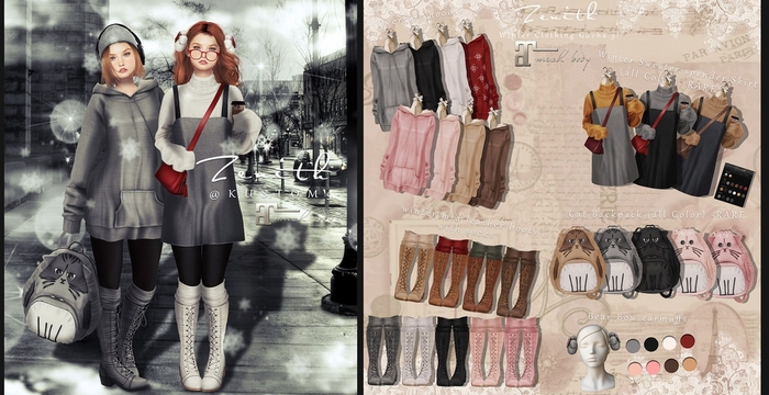 =Zenith=Bear Bow earmuffs (Grey)