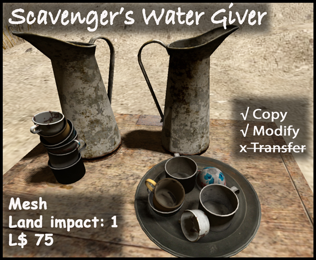 Jug of water+tray-of-cups