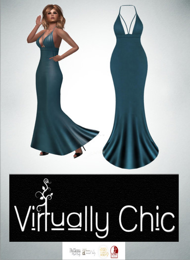::VC:: LAVENDEL Satin Gown - BLUE