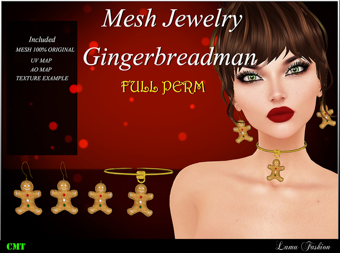 -Lamu Fashion-Mesh Jewelry Gingerbreadman FULL PERM
