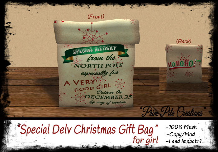 ~PPC~ Special Delivery Christmas Gift Bag (Girl) BOXED