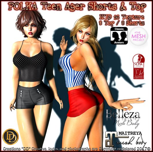 ☾ⅅⅅ☽ POLKA TEEN AGER SHORTS & TOP ◉