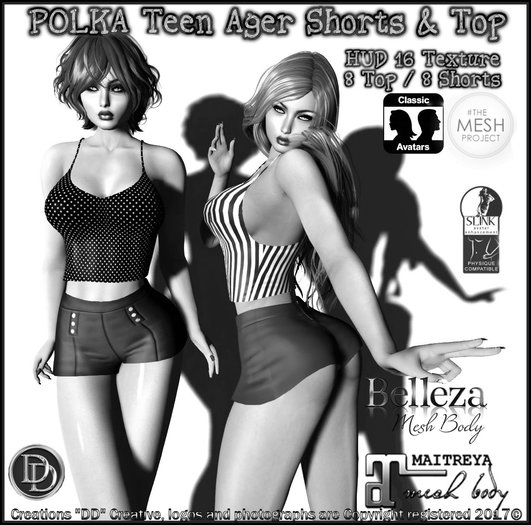 ☾ⅅⅅ☽ POLKA TEEN AGER SHORTS & TOP ◉ DEMO ◉