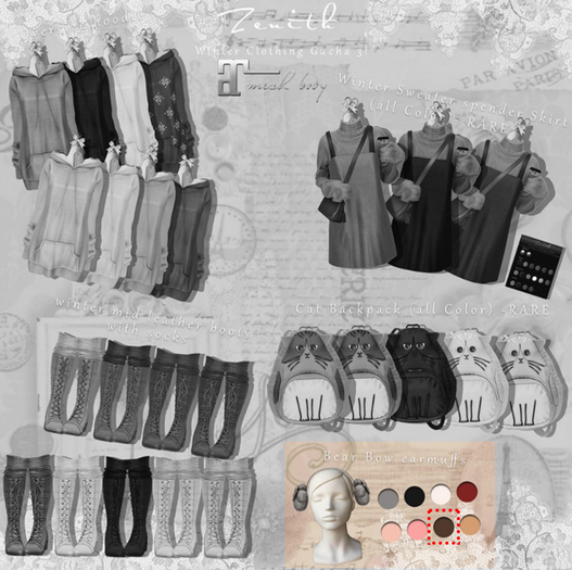 =Zenith=Bear Bow earmuffs (Choco)