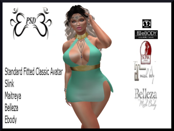 PSD! Gabriella Dress Mint Gold