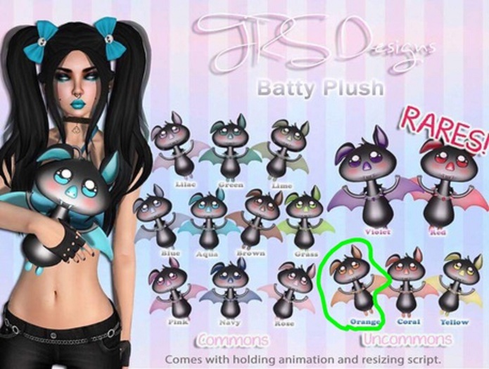 Batty Plush Uncommon Orange