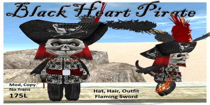 Dinkie Black Heart Pirate Box