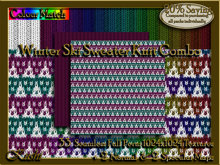!Kushi! WinterSkiSweaterKnitCOMBO Textures -WEAR TO UNPACK