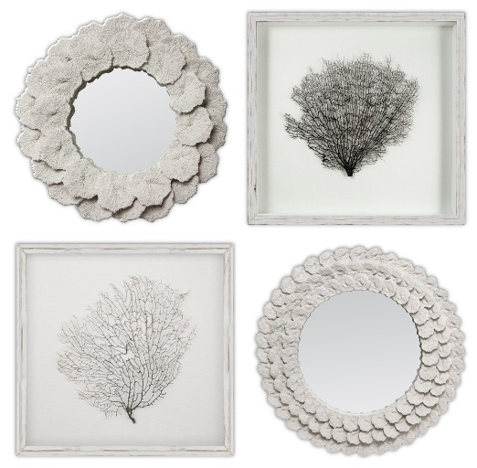 Wall Decor - Shell Mirror Quad