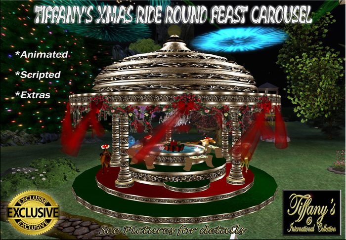 TIFFANY'S XMAS ROUND AND ROUND FEAST CAROUSEL 