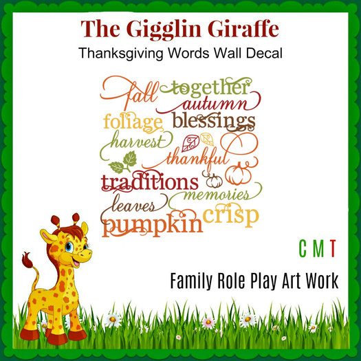 *GG* Thanksgiving Wall Decal (bagged)