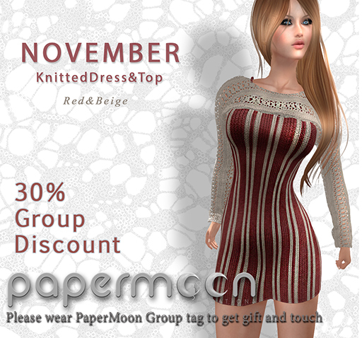 PaperMoon NOVEMBER Knitted Dress & Top / Red&Beige