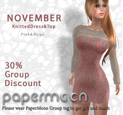 PaperMoon NOVEMBER Knitted Dress & Top/ Pink&Beige