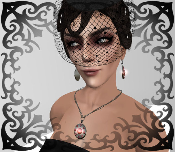 Gothic Blood Shield (Short Chain) - Jewelry Set