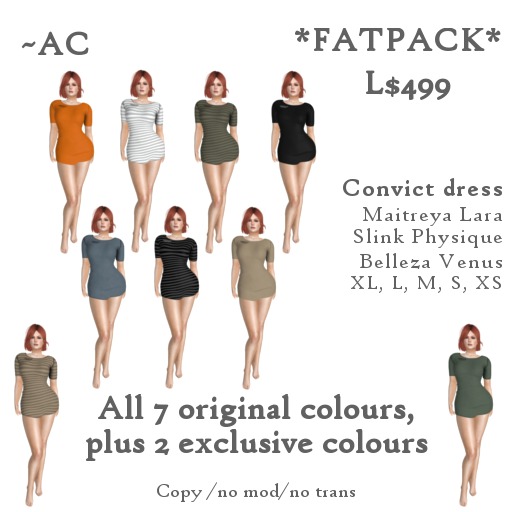~AC Convict dress *FATPACK*