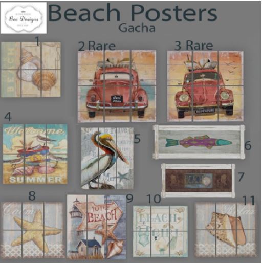 Bee Designs Beach Posters Gacha 7