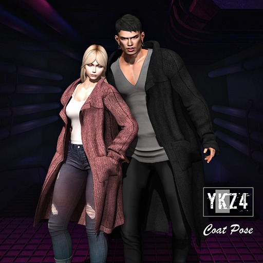 YKZ4. Coat Couple Pose
