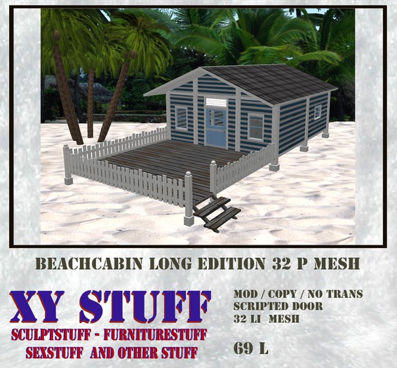 Beach hut Blue white mesh 32 Li  Mod Copy