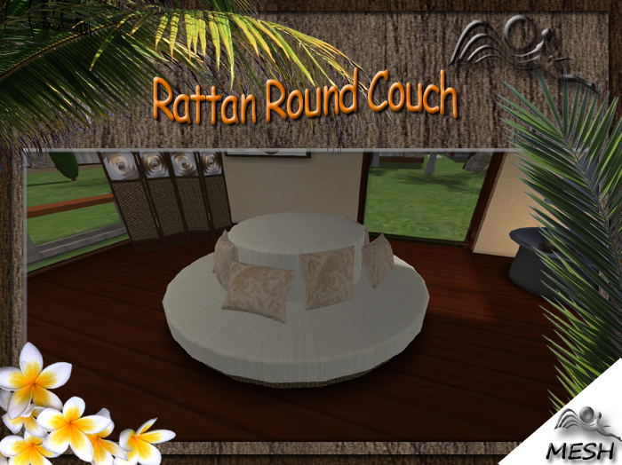 SF Mesh Rattan Round Couch with 8 seats