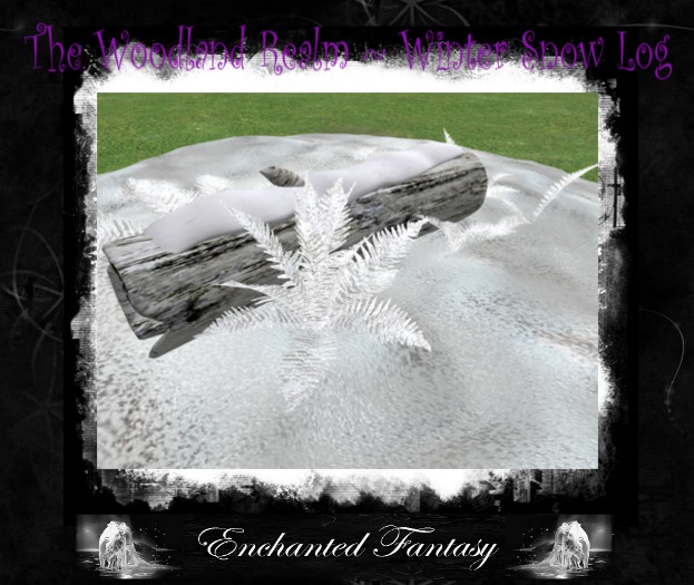 The Woodland Realm ~ Winter Snow Log & Ferns (Mesh)