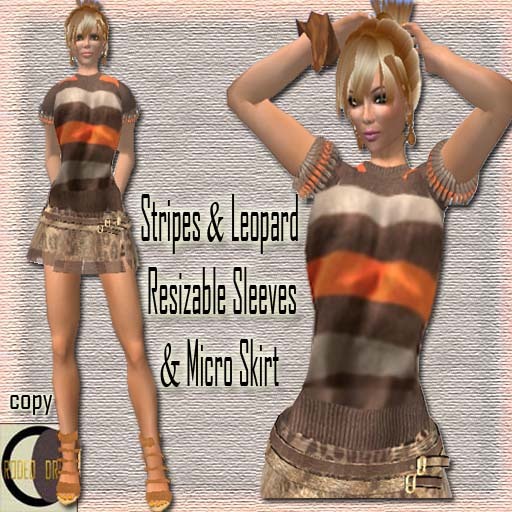 Striped sweater with micro skirt set