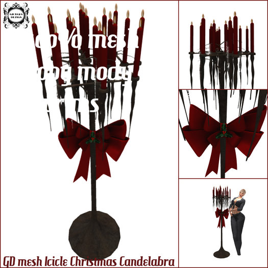 GD mesh Icicle Christmas Candelabra