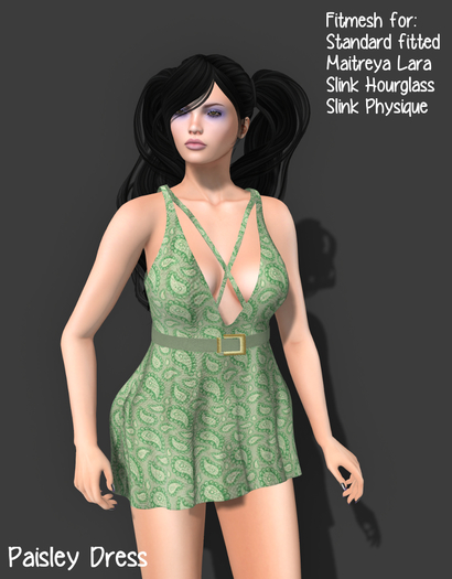 HANAU - Paisley Dress Green -boxed-
