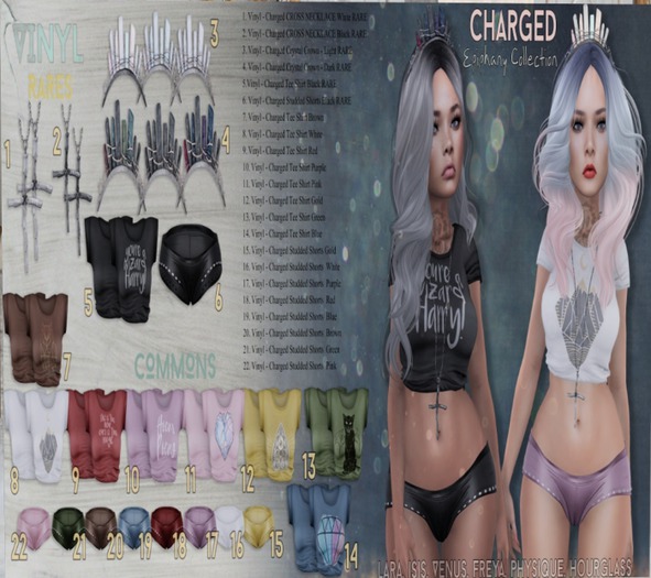 Vinyl - Charged Cross Necklace Pak BELLEZA Dark RARE