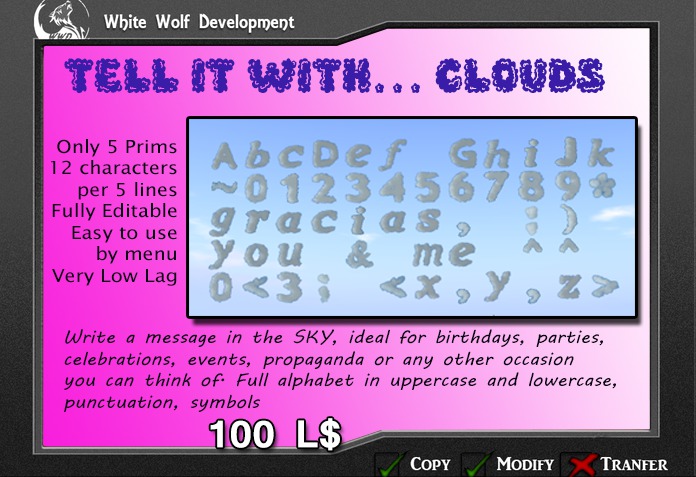 WWD: Tell It with.... CLOUDS