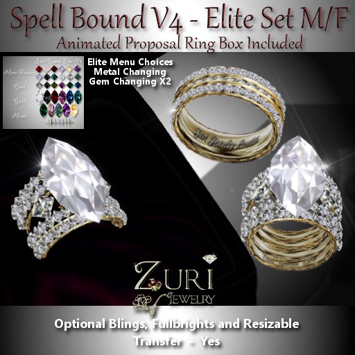 Zuri Rayna -Spell Bound Wedding Set w/Men's Elite V4