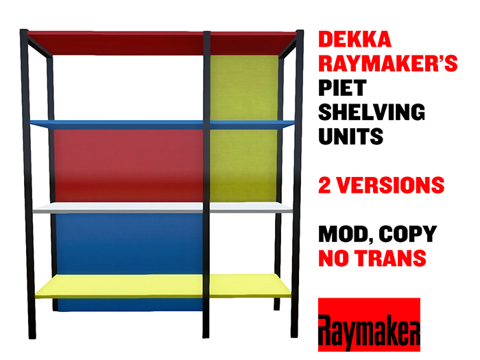 Raymaker Piet Shelving Units - Two Versions