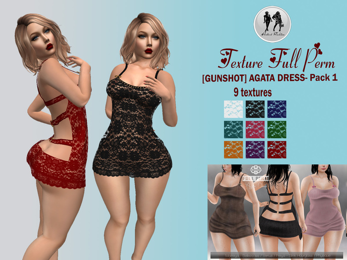 Texture [GUNSHOT] AGATA DRESS LACE LACE Pack 1