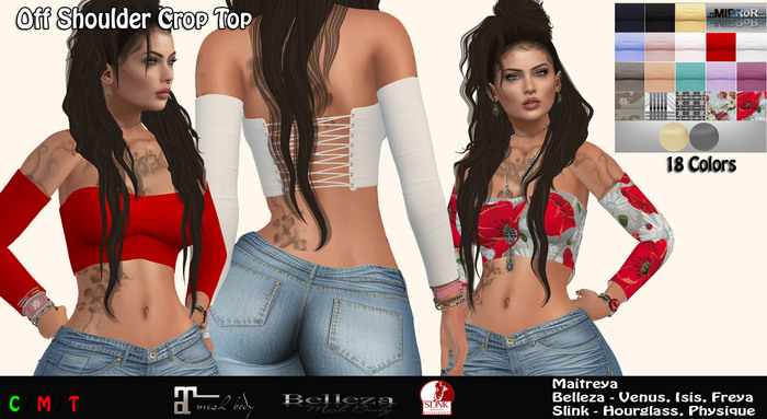 .::MiRRoR::.Off Shoulder Crop Top   1 (Boxed)