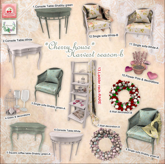 13.Cherry House-Harvest season-b-Ladder rack-RARE