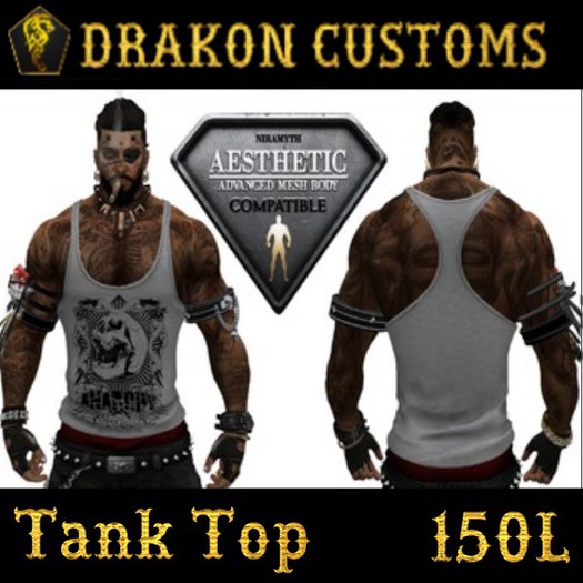 AESTHETIC Tank Top Black skull