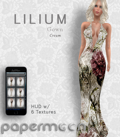 PaperMoon- Lilium Gown- Cream & HUD