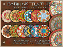 Parkins Textures - Xmas Rounds Set B - 39x Full Perm 1024x1024 - Christmas, Christian, Holiday, Xmas, Rug, Stained Glass