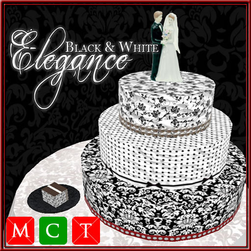 ~| Black & White Elegance Cake - Traditional |~
