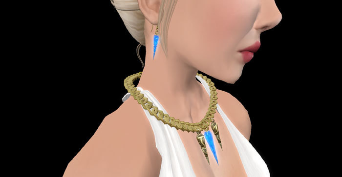 Crystal Blue/Old Gold - Jewelry Set